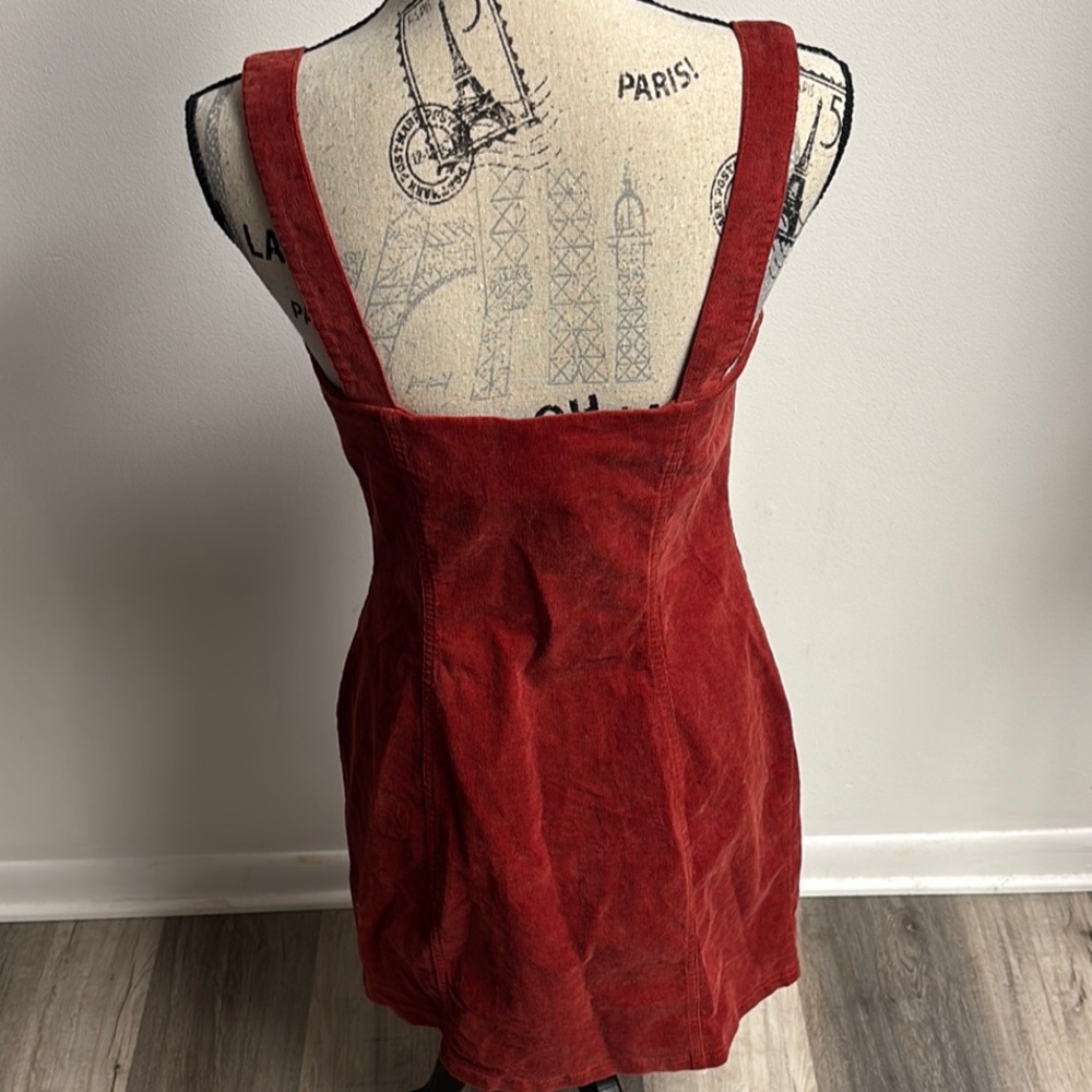 Y2K Burnt Orange Corduroy Dress - Picture 2 of 16